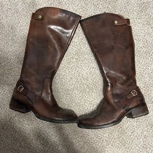 Born Brown Leather Zip Up Equestrian Boots Size 7